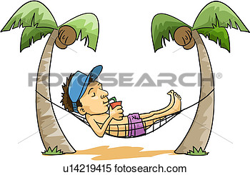 Illustration Of Man Relaxing In A Hammock  U14219415   Search Clipart