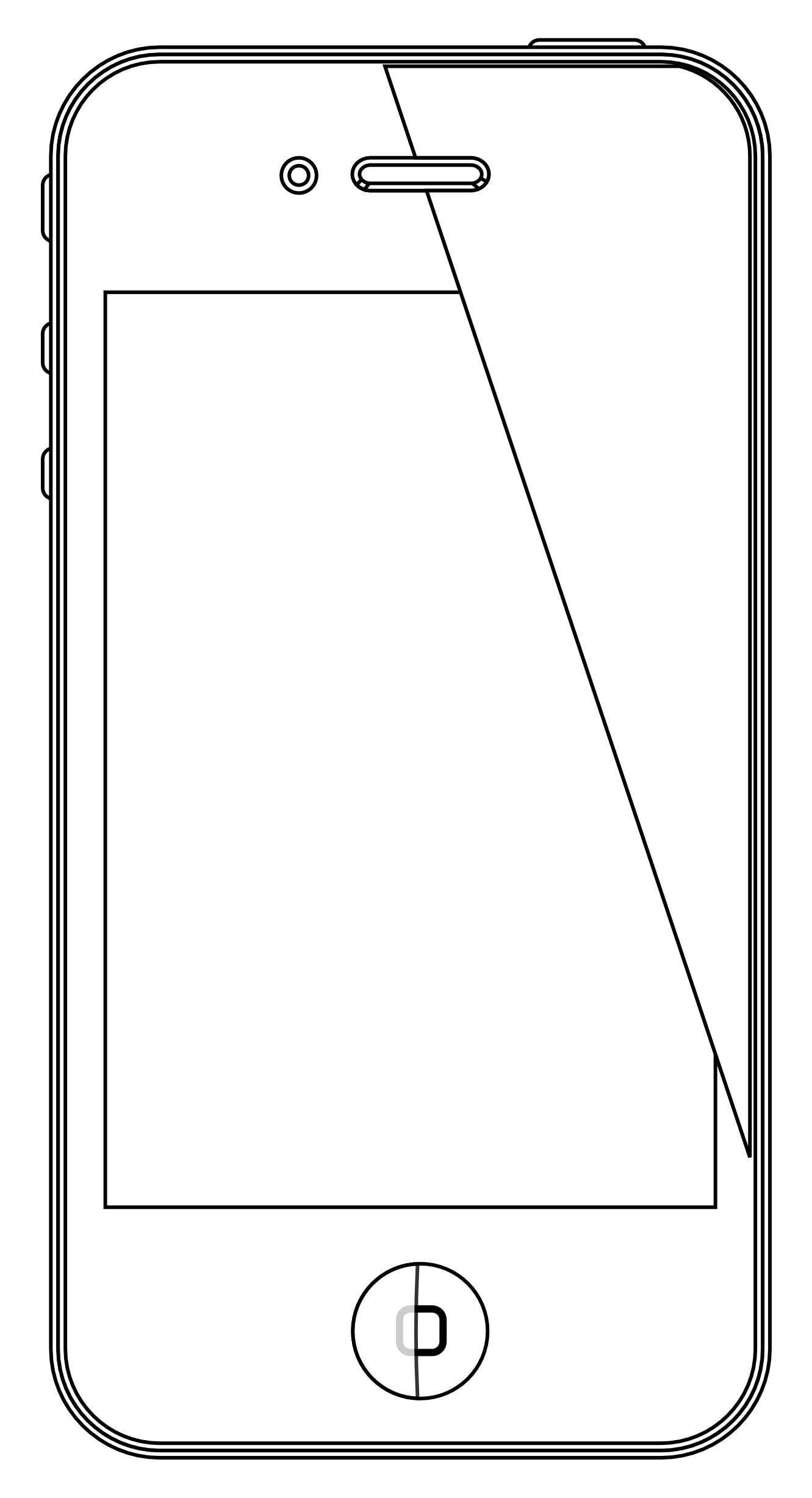 Iphone 4 4s Black White Line Art Scalable Vector Graphics Svg Inkscape