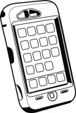 Iphone Clipart Black And White Iphone Hits 1984 Size 41 Kb
