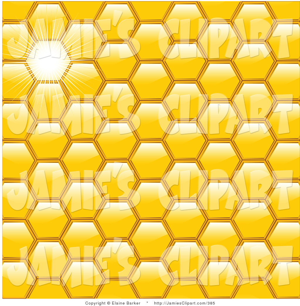 Larger Preview  Clip Art Of A Yellow Honeycomb Patterned Background