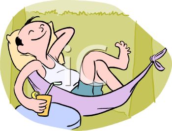 Man Relaxing In A Hammock   Royalty Free Clipart Image
