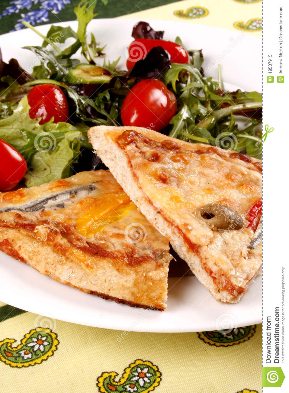 Pizza And Salad Royalty Free Stock Photo   Image  18537915