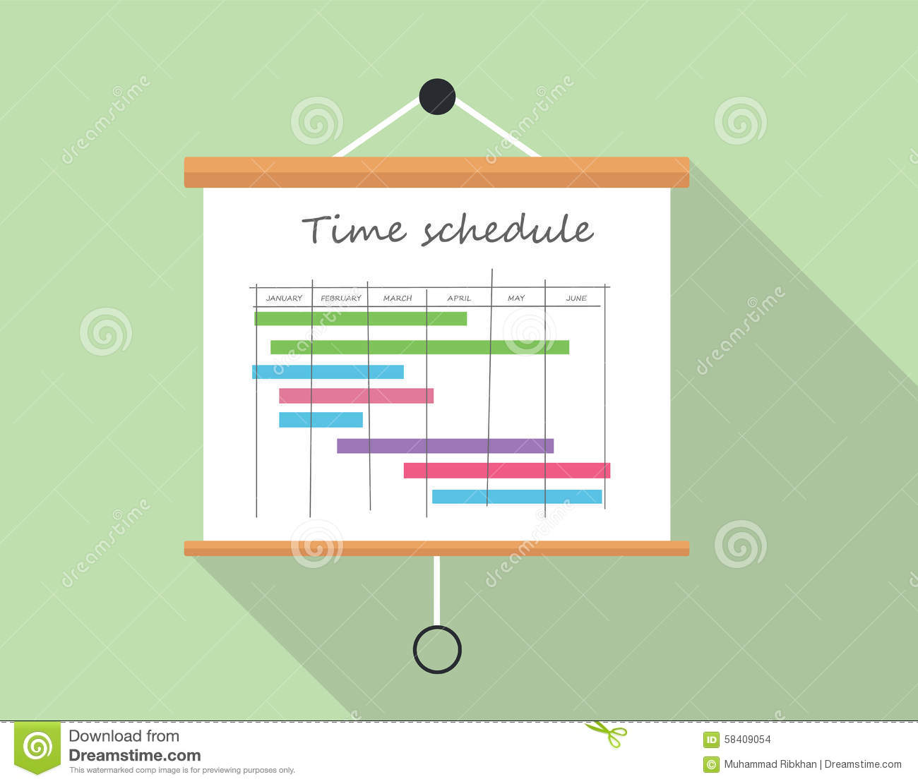 Project Time Schedlue With Presentation Board Illustration Board