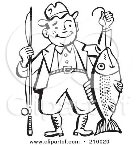 Royalty Free  Rf  Clipart Illustration Of A Retro Black And White Man