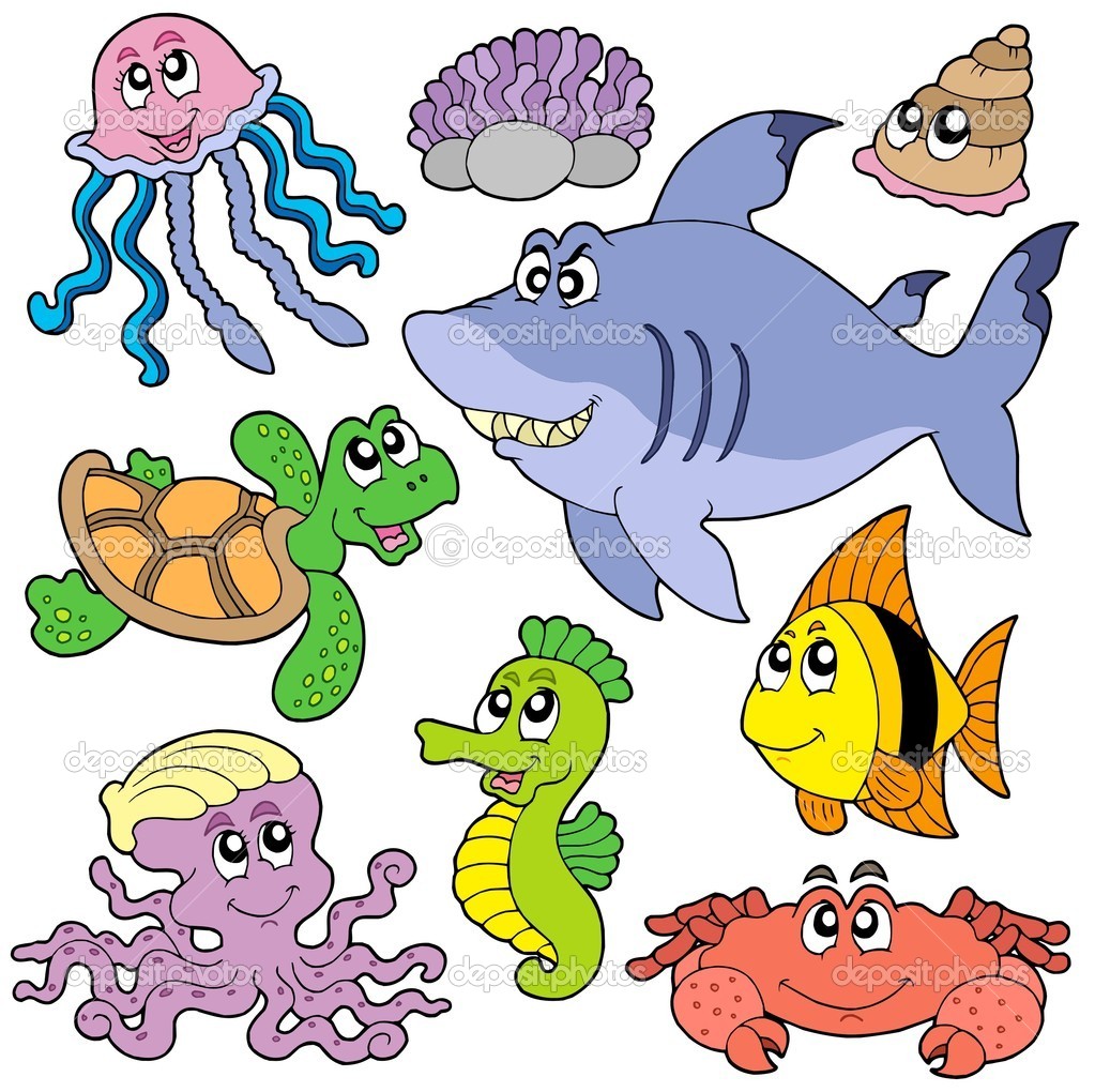Sea Fishes And Animals Collection 2   Stock Vector   Clairev