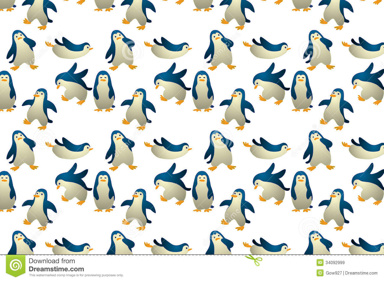 Seamless Cute Baby Penguin Background Pattern Icon Which Is Design To