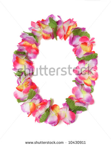 Stock Photo A Colorful Hawaiian Lei With Bright Colorful Flowers