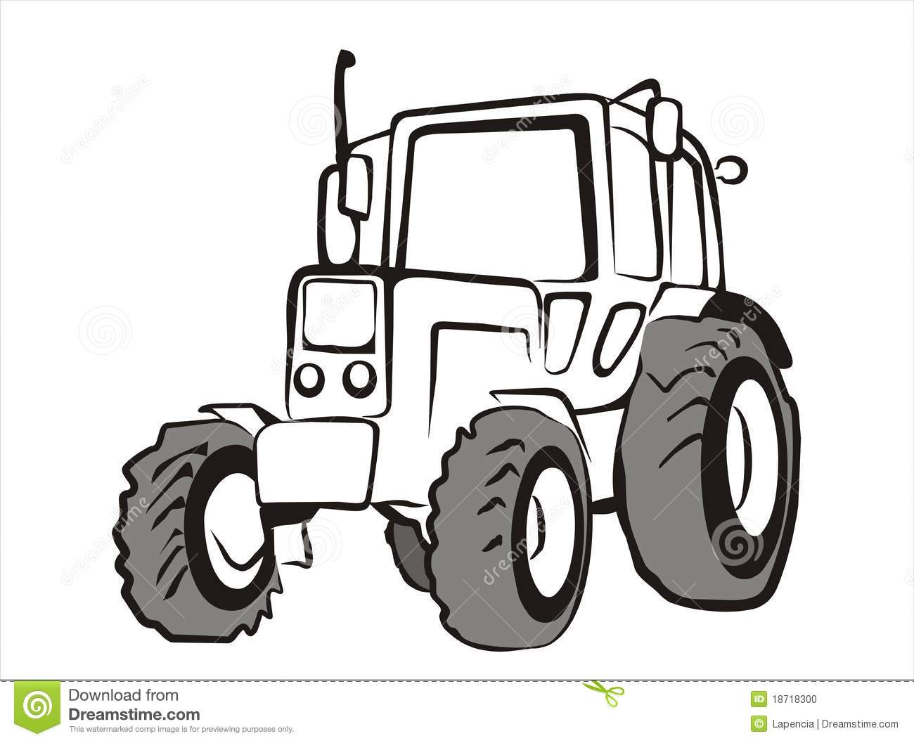 Tractor Black And White Clipart Tractor Isolated Vector