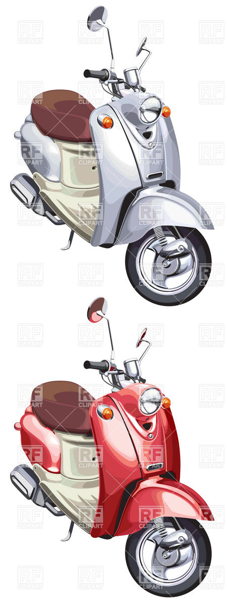 Vintage Scooter Vector Clipart