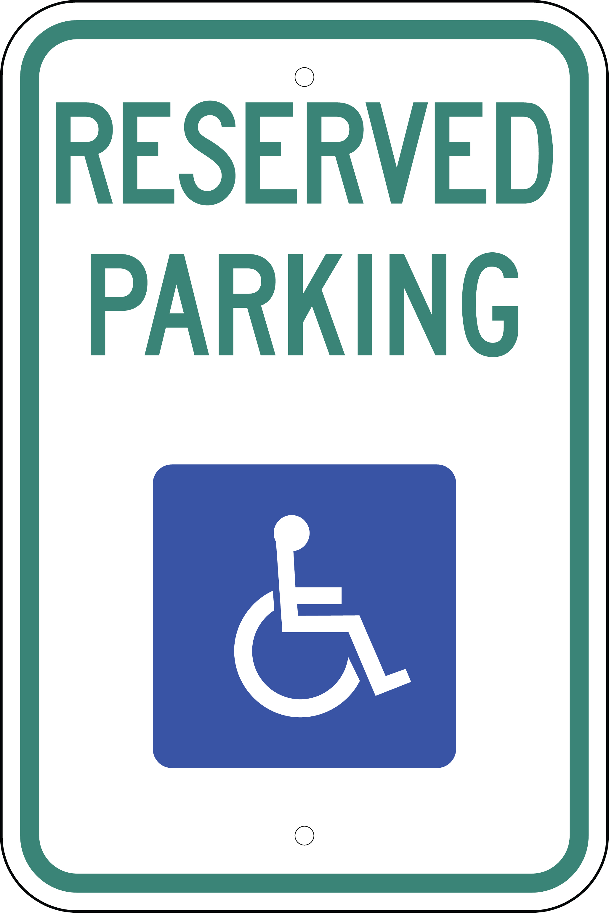 080 Aluminum Stock Handicapped Disabled Reserved Parking Sign