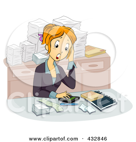 Accounting Clip Art   Stressed Out Female Accountant At Her Desk