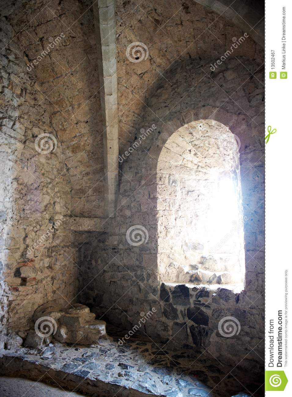 Arched Window Inside A Castle Royalty Free Stock Photography   Image    