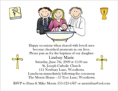 Baptism Theme   Personalized Party Invitations By The Personal Note    