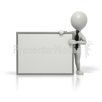 Business Grey Stick Guy Blank Sign   Signs And Symbols   Great Clipart