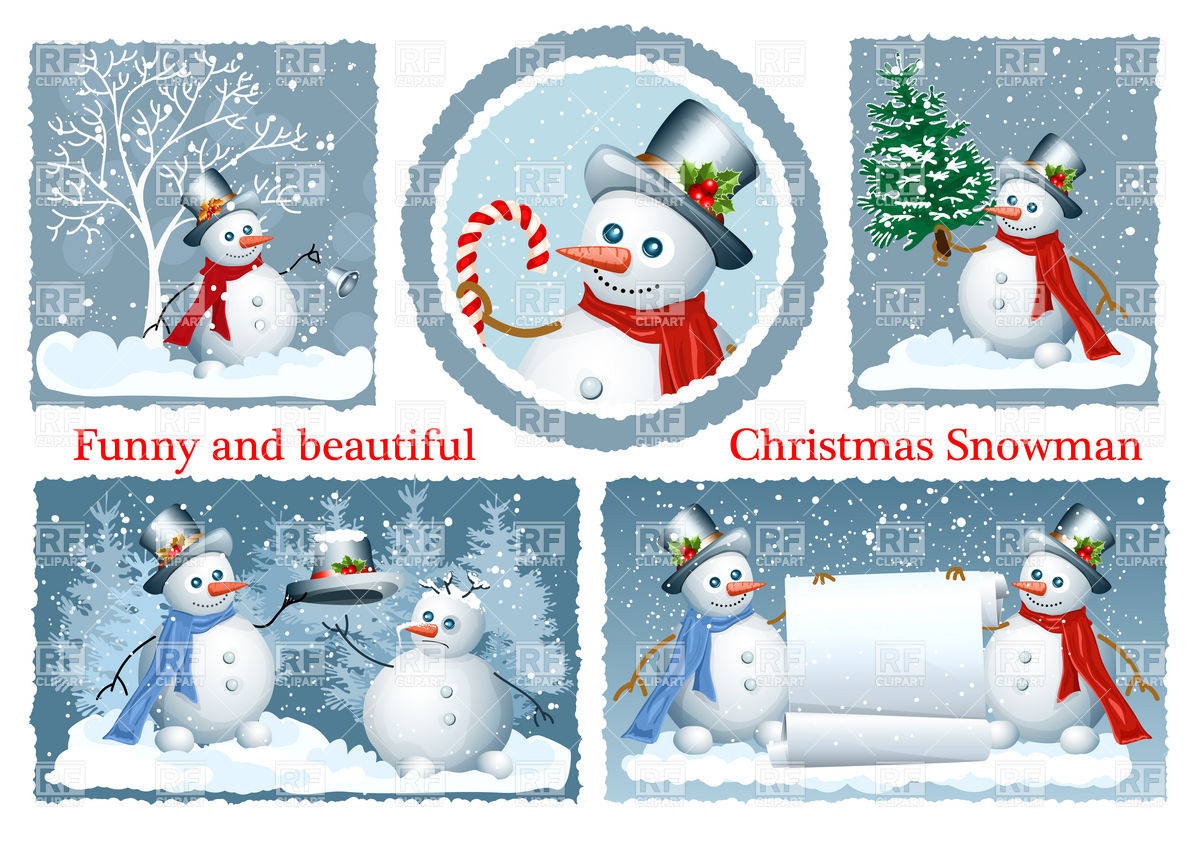 Christmas Frames With Copy Space And Funny Snowman 5294 Download