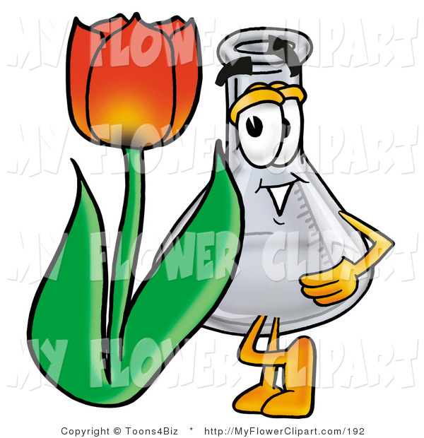 Clip Art Of An Erlenmeyer Conical Laboratory Flask Beaker Mascot