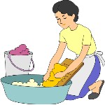 Clip Art Woman Washing Jpg