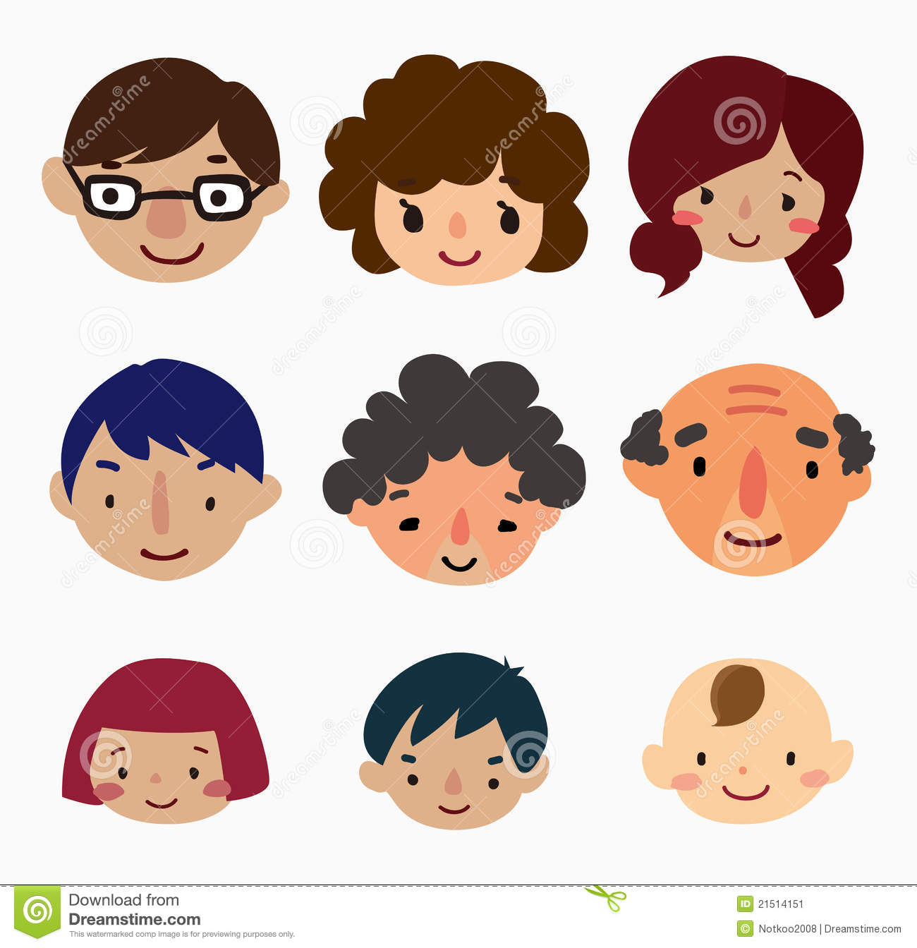 Clipart Family Members Faces Cartoon Family Face Icons