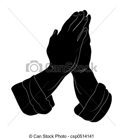 Clipart Of Praying Hands   Silhouette Of Two Hands Clasped In Prayer