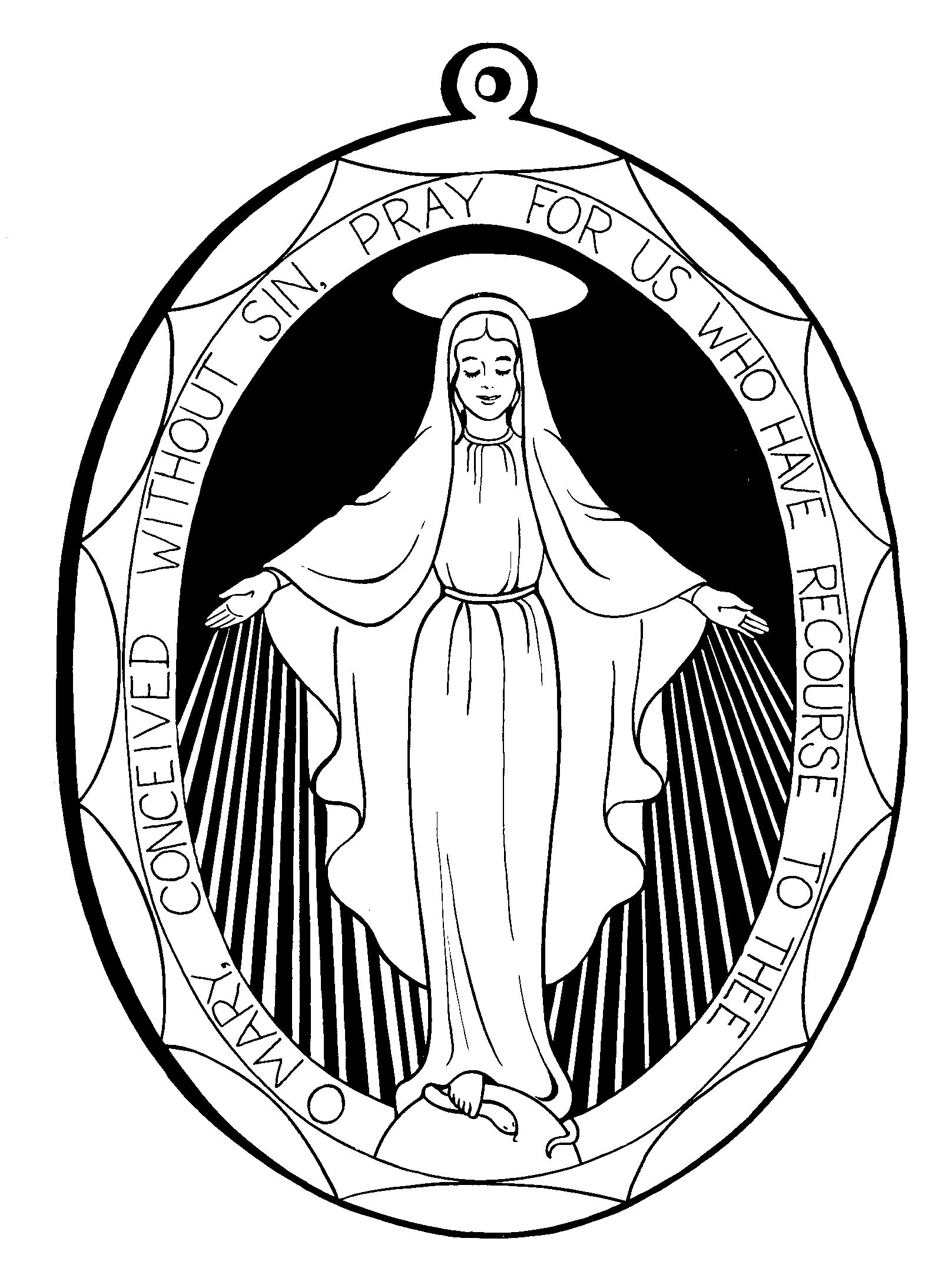     Com  Annunciation Coloring Page   Miraculous Medal  Pdf Coloring Pages