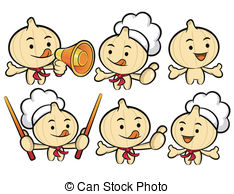 Cook Garlic Mascot  Food And Market Character Design Series  Clip Art