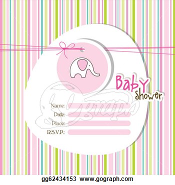 Drawing   Baby Shower Invitation  Clipart Drawing Gg62434153   Gograph