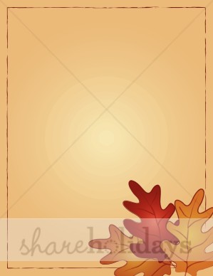 Fall Oak Leaf Background   Thanksgiving Clipart   Backgrounds