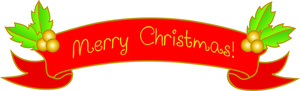 Free Merry Christmas Clip Art Image   Merry Christmas Banner In Red