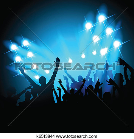 Group Of People Having A Good Time  Crowd Infront Of A Stage  Vector