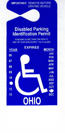 Handicap Parking Permit 2013 Ohio  Handicapped   Parking  
