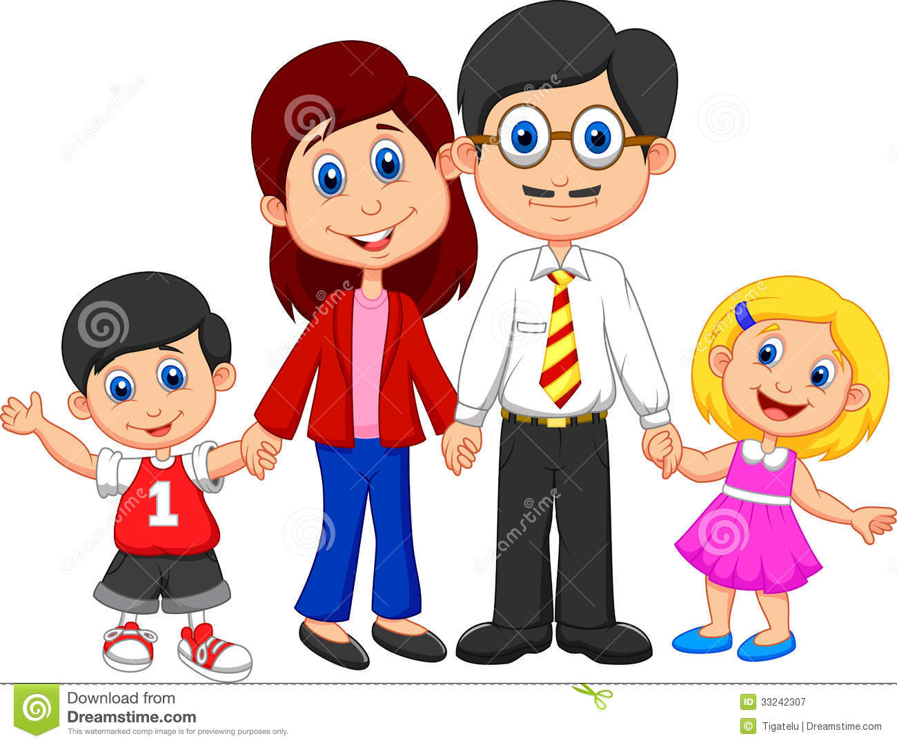 Happy Family Cartoon Royalty Free Stock Photography   Image  33242307