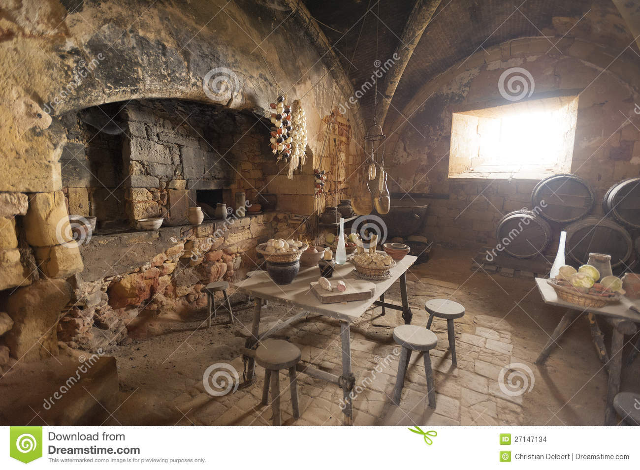Medieval Kitchen And Dining Room Stock Images   Image  27147134