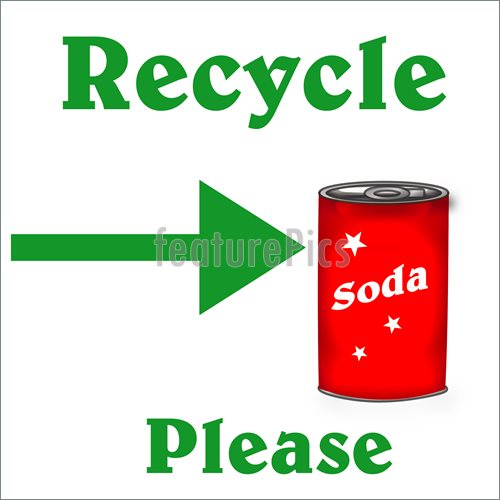Of Recycle Aluminum Illustration    Green Recycle Poster Red Soda Can