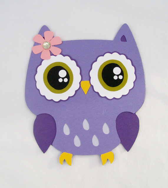 Owl Die Cut Lavender Purple Mauve By Nancysbannerboutique On Etsy
