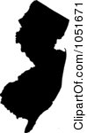     Silhouetted Shape Of The State Of New Jersey United States By Jamers