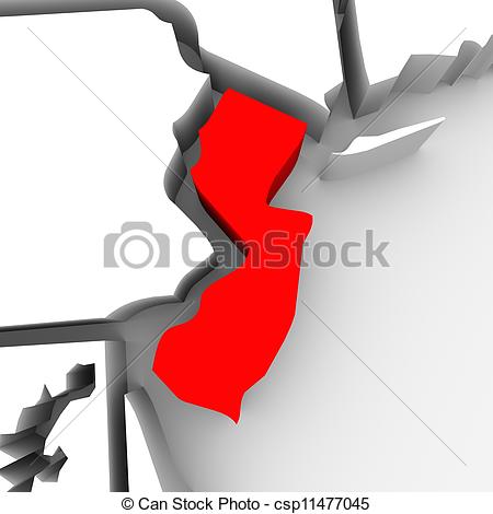 State Map Of New Jersey A 3d Render Symbolizing Targeting The State