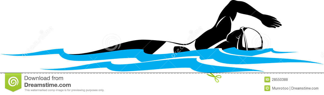 Vector Illustration Of A Woman Swimmer  Layers And Global Swatches