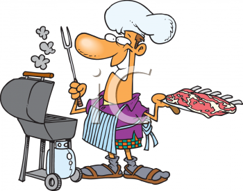 0511 1003 2119 3933 A Man Barbecuing Clipart Image