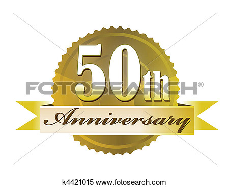 50th Anniversary Seal View Large Clip Art Graphic