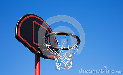 Basketball Hoop On A Blue Sky Stock Photo   Image  56094212