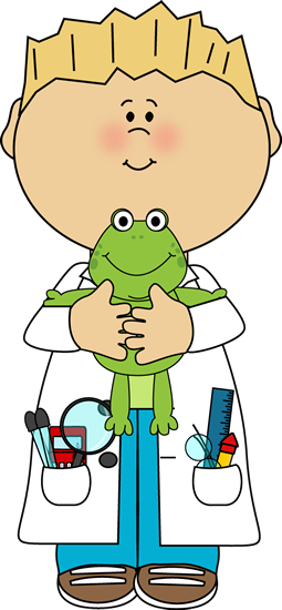Boy Scientist Holding A Frog Clip Art Image   Boy Scientist Wearing A
