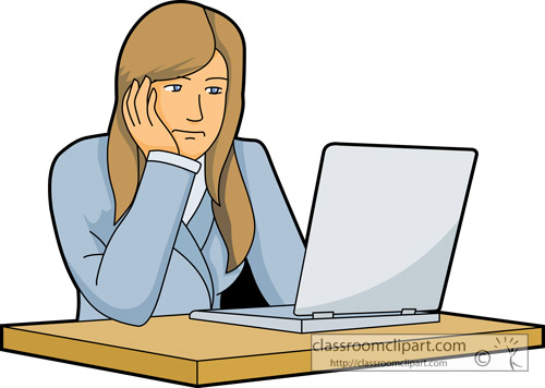 Business   Female Working On Computer 05   Classroom Clipart