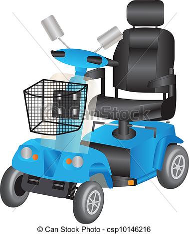 Clip Art Of Blue Mobility Scooter   A Blue Electric Mobility Scooter
