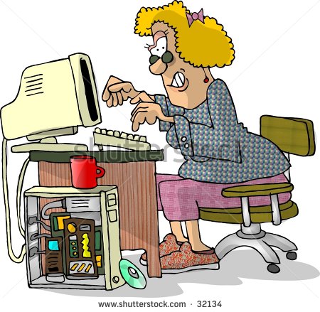 Clipart Illustration Of A Female Computer Hacker   32134
