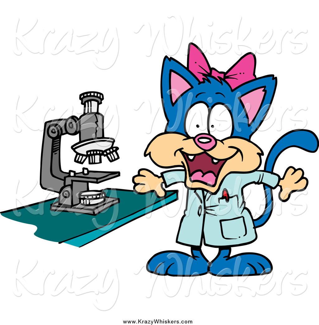 Critter Clipart Of A Cartoon Female Cat Scientist By Ron Leishman