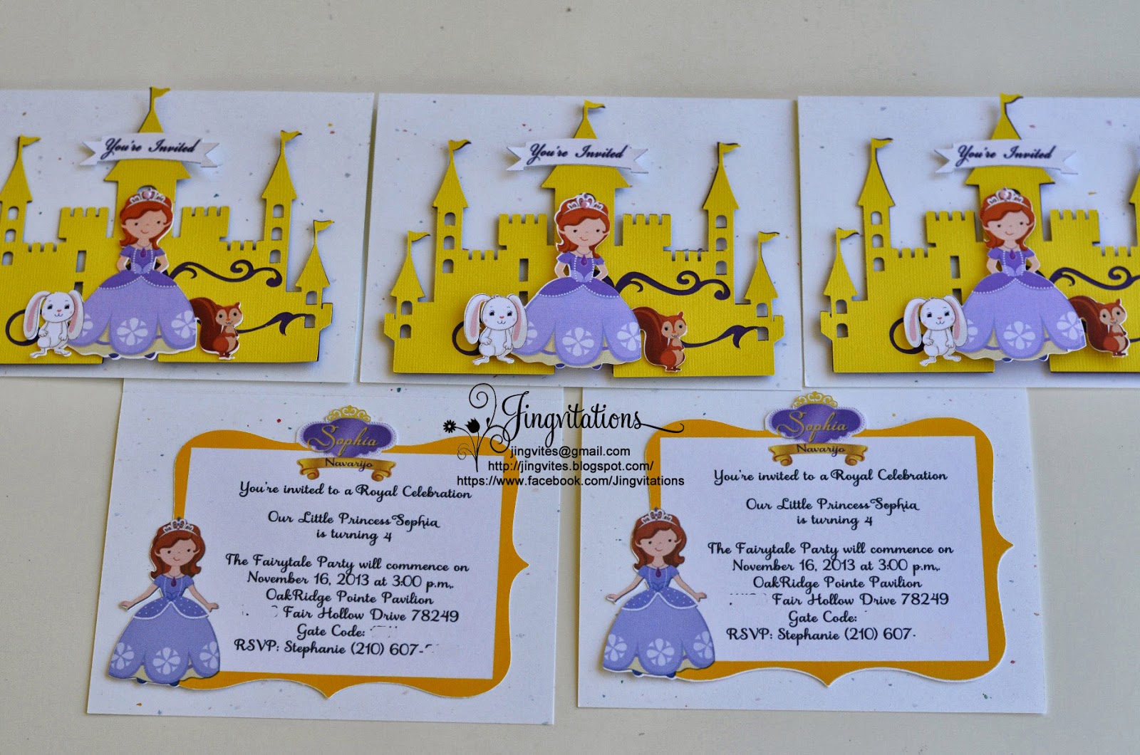 Disney Princess Sofia The First Handmade Invitations Cricut Silhouette