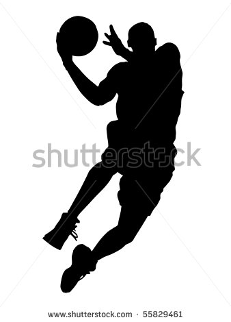 Dunking Basketball Silhouette