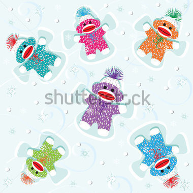     File Browse   Sports   Recreation   Baby Sock Monkeys Make Snow Angels