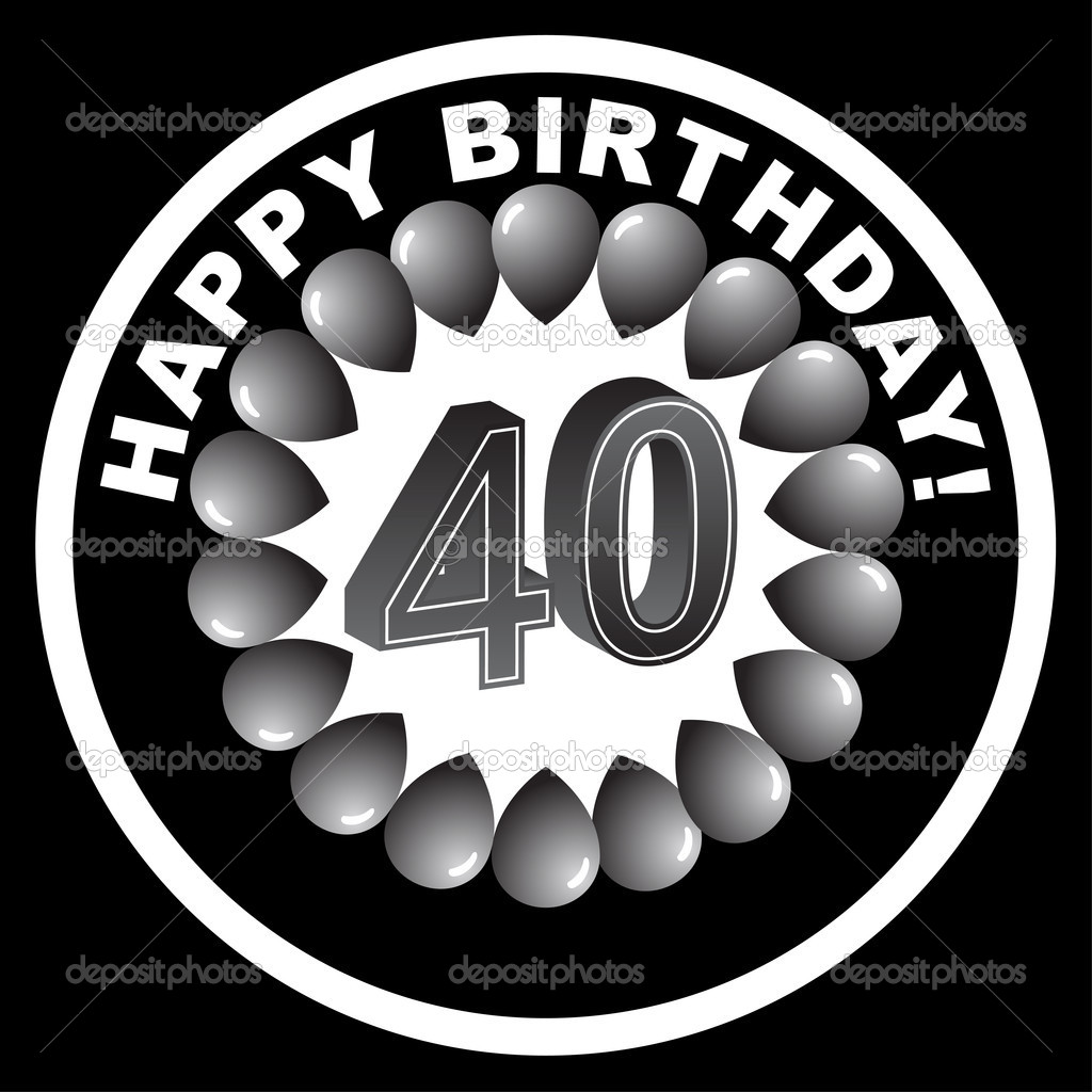 Happy Birthday Icon   Happy 40th   Stock Vector   Cteconsulting