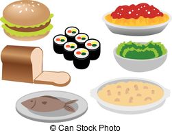Illustration Of Different Food Icons   Vector Illustration
